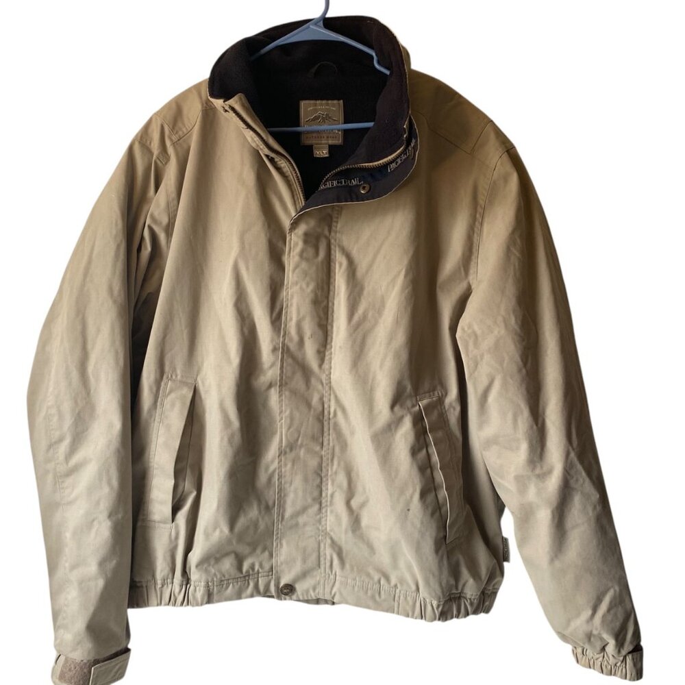 Vintage 90's Pacific Trail Outdoor Wear Mens XLT Jacket Beige Fleece Full Zip